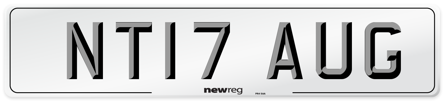 NT17 AUG Number Plate from New Reg